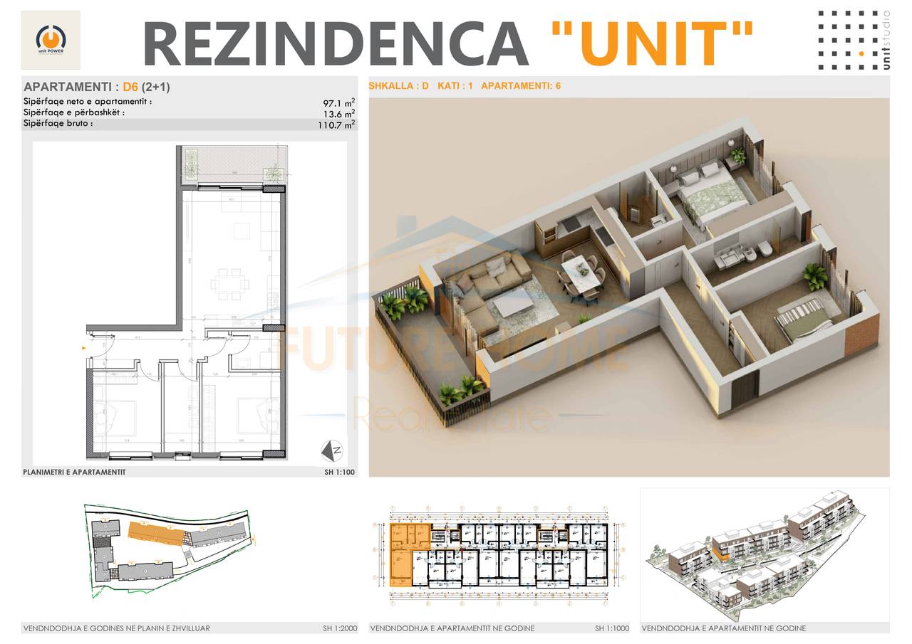 Shitet, Apartament 2+1+2, UNIT RESIDENCE, TEG