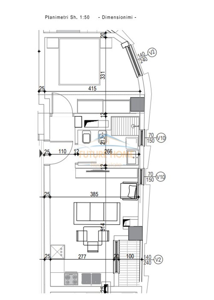 For sale, 1+1 Apartment, Paris Commune, Tirana.