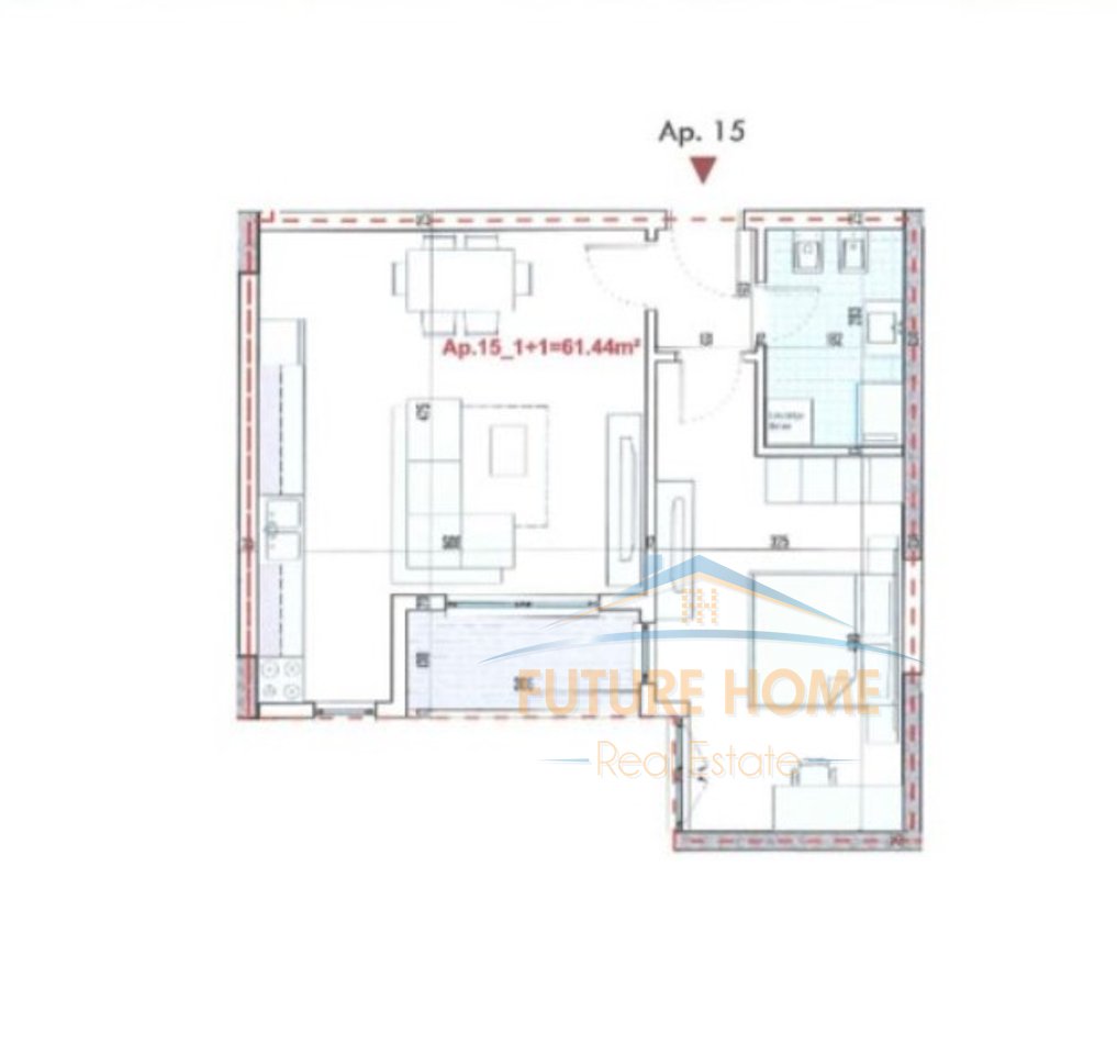 In vendita, appartamento 1+1, Ringside Residence, Paskuqan.