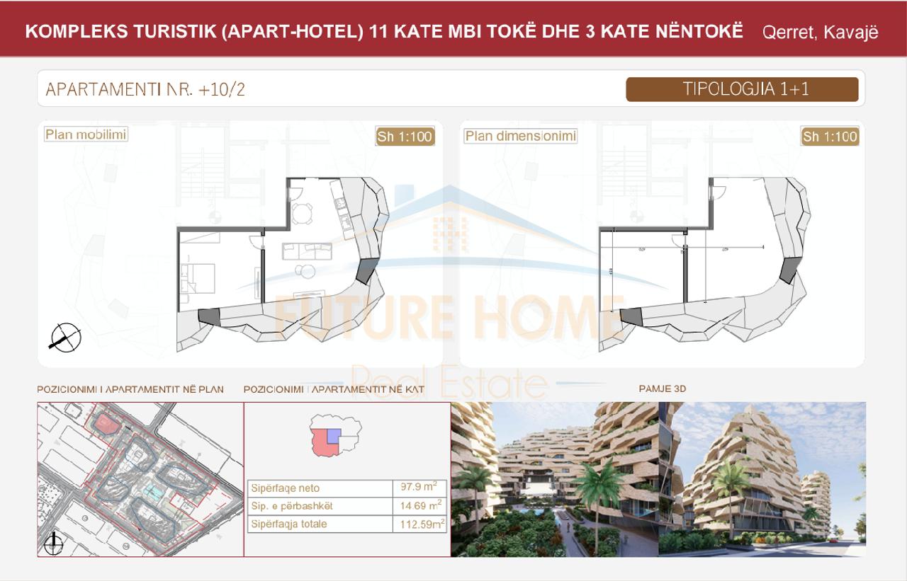 Shitet, Apartament 1+1, Rezidenca "Seastra", Qerret, Kavajë