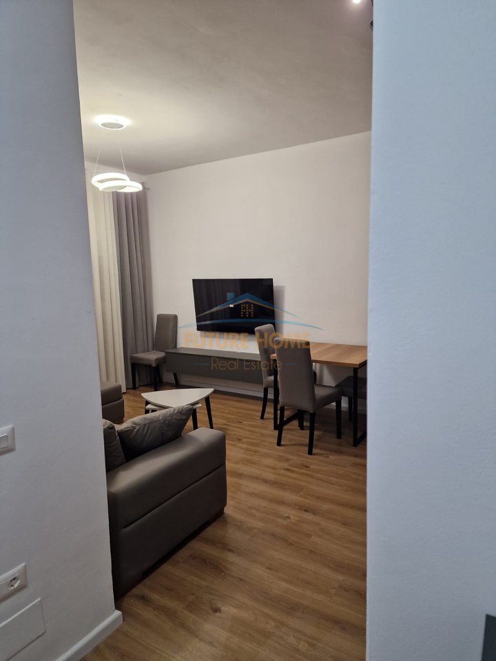 For rent, 1+1 apartment with parking space in Kadiu Residence, Alidemi, Tirana.