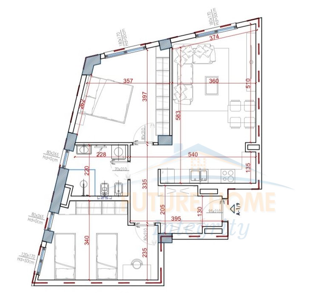 Shitet, Apartament 2+1, House Residence, Tiranë.