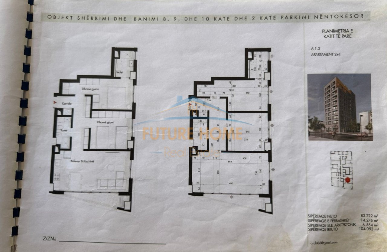 For sale, Apartment 2+1+2, near Alidemi Field, Tirana., Tirana.