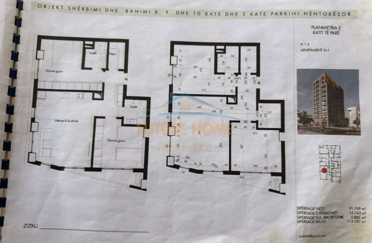 For sale, Apartment 2+1+2, near Alidemi Field, Tirana., Tirana.