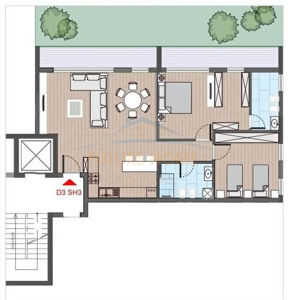 Shitet, Apartament 2+1+2+Post Parkimi, Terfili Residence, Farke