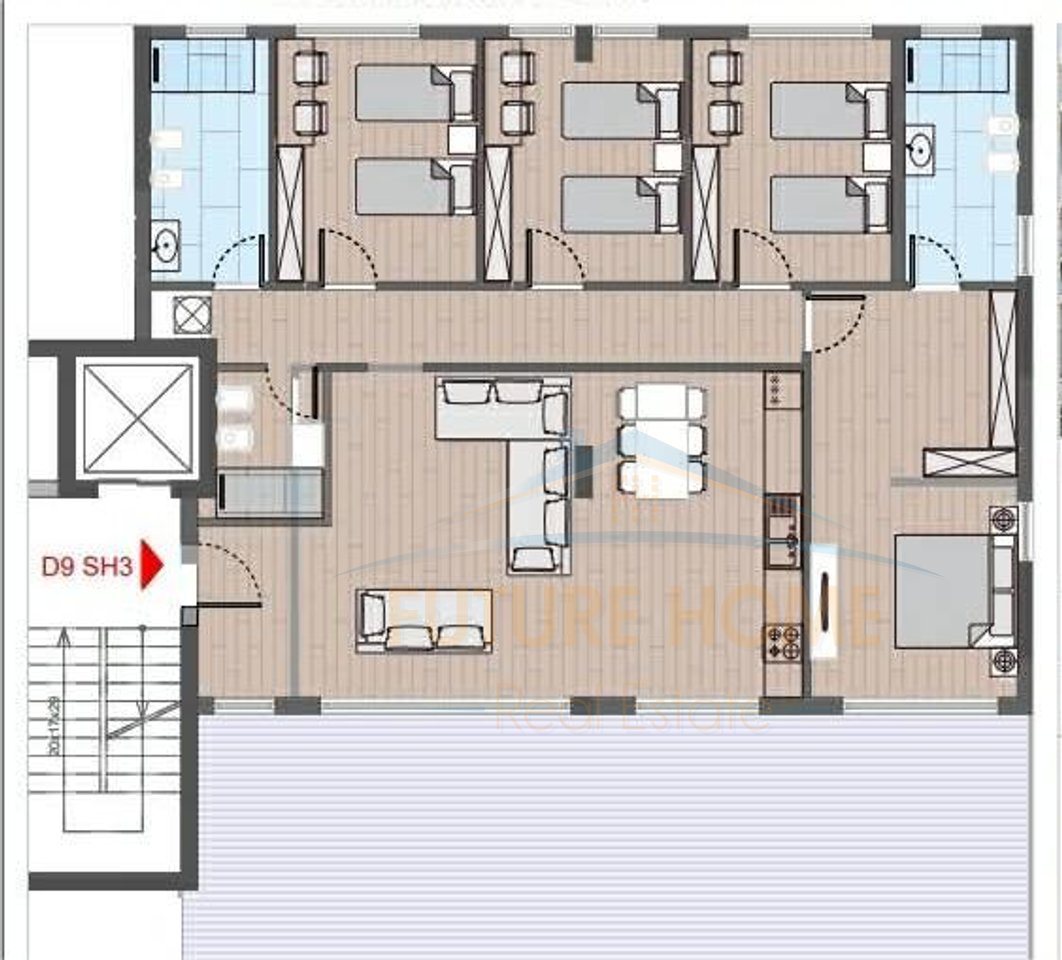 Shitet, Apartament 4+1+3+Post Parkimi, Terfili Residence, Farke
