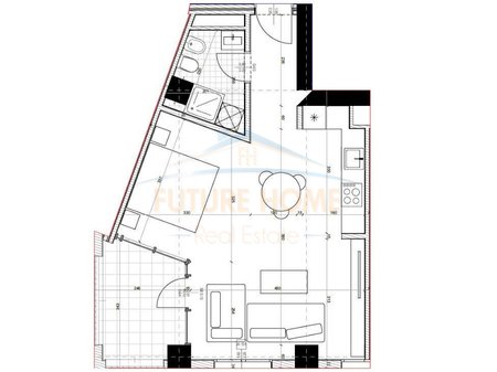 Shitet, Apartament 1+1, River Park Residence, Unaza e Re.