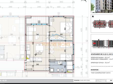 Shitet, Apartament 2+1, Fast Residence, Paskuqan, Tiranë