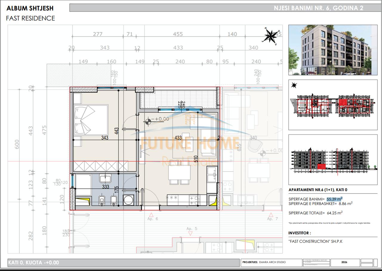 Shitet, Apartament 1+1, Fast Residence, Paskuqan, Tiranë