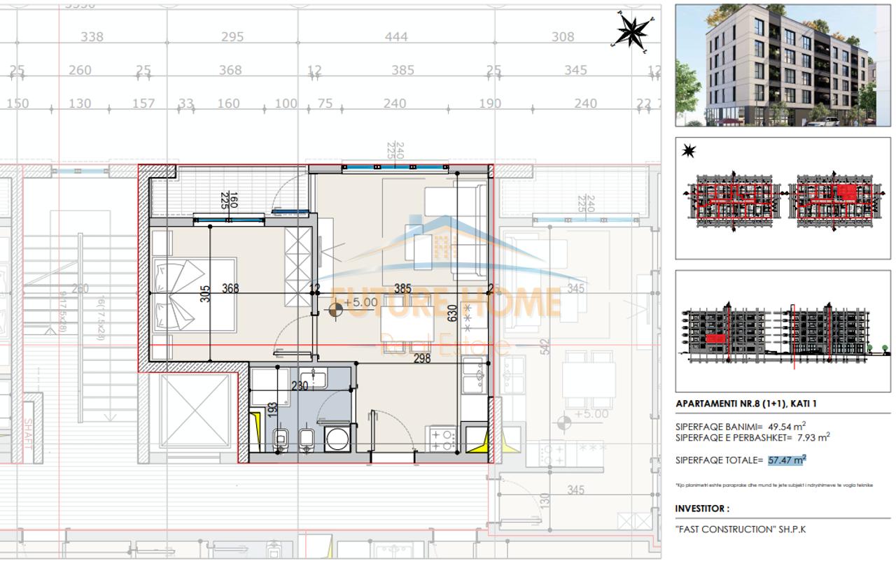 Shitet, Apartament 1+1, Fast Residence, Paskuqan, Tiranë
