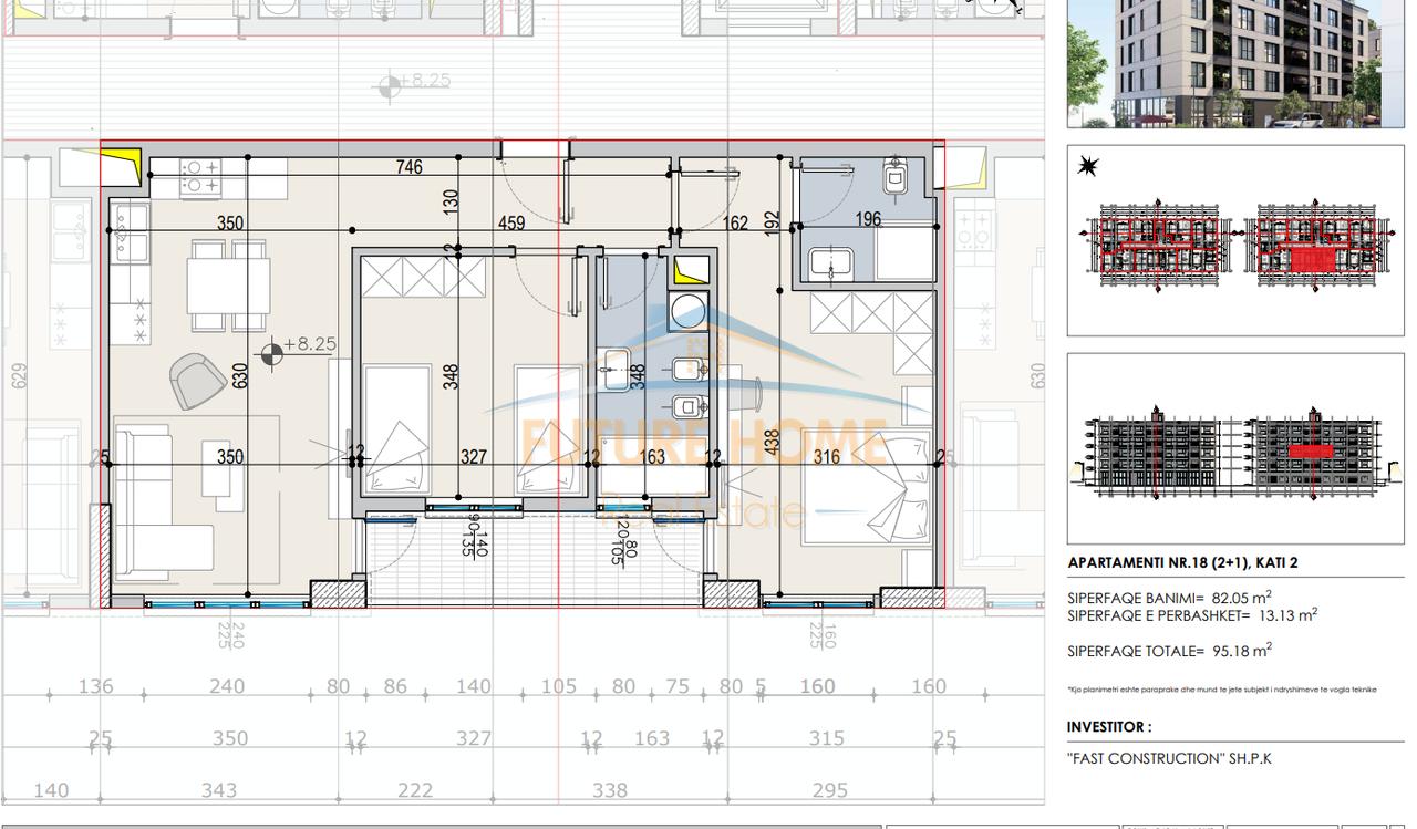For sale, Apartment 2+1, Fast Residence, Paskuqan, Tirana
