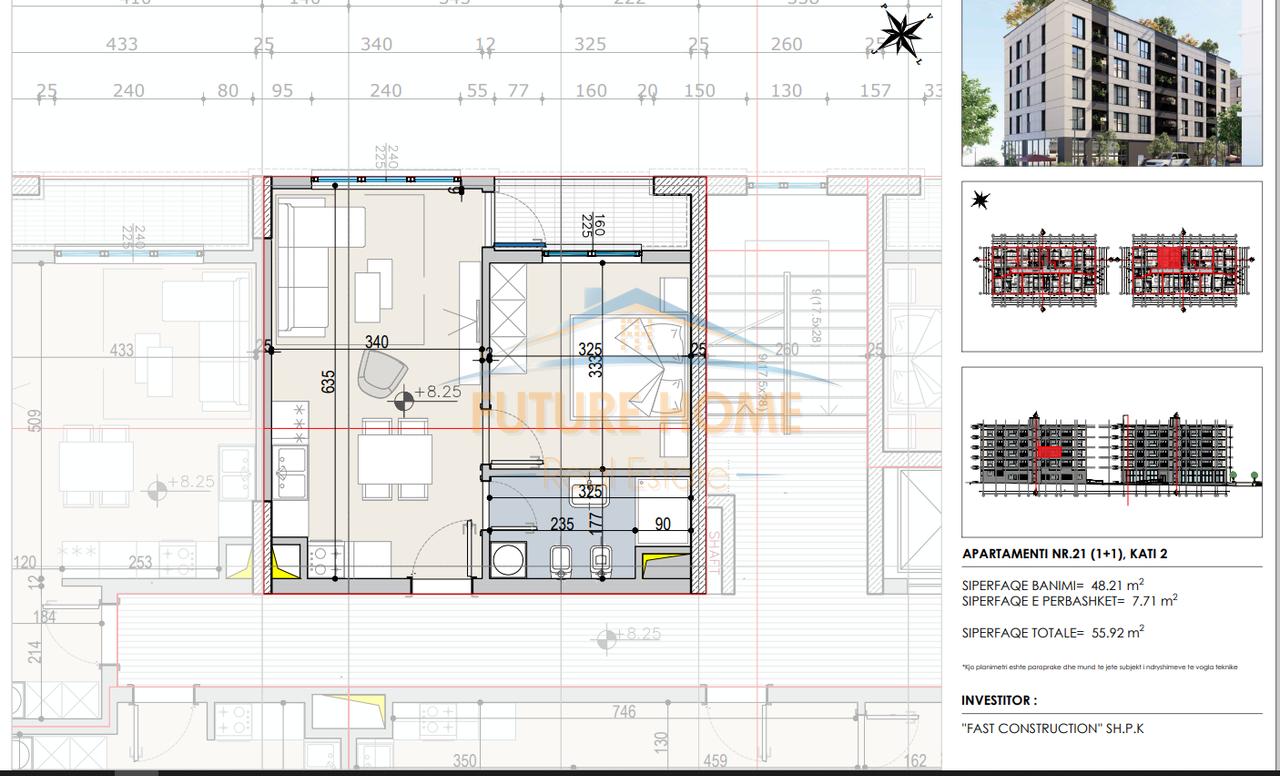 Shitet, Apartament 1+1, Fast Residence, Paskuqan, Tiranë