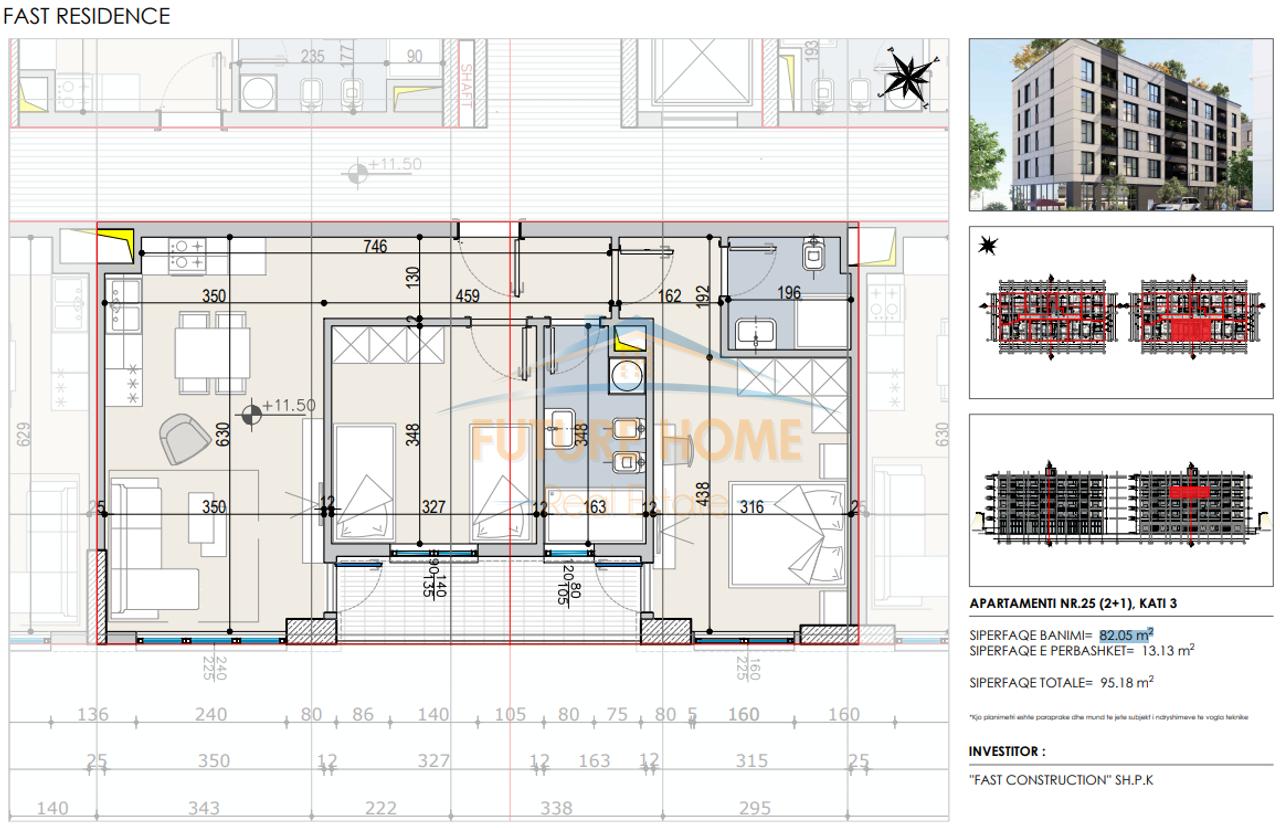 Shitet, Apartament 2+1, Fast Residence, Paskuqan, Tiranë