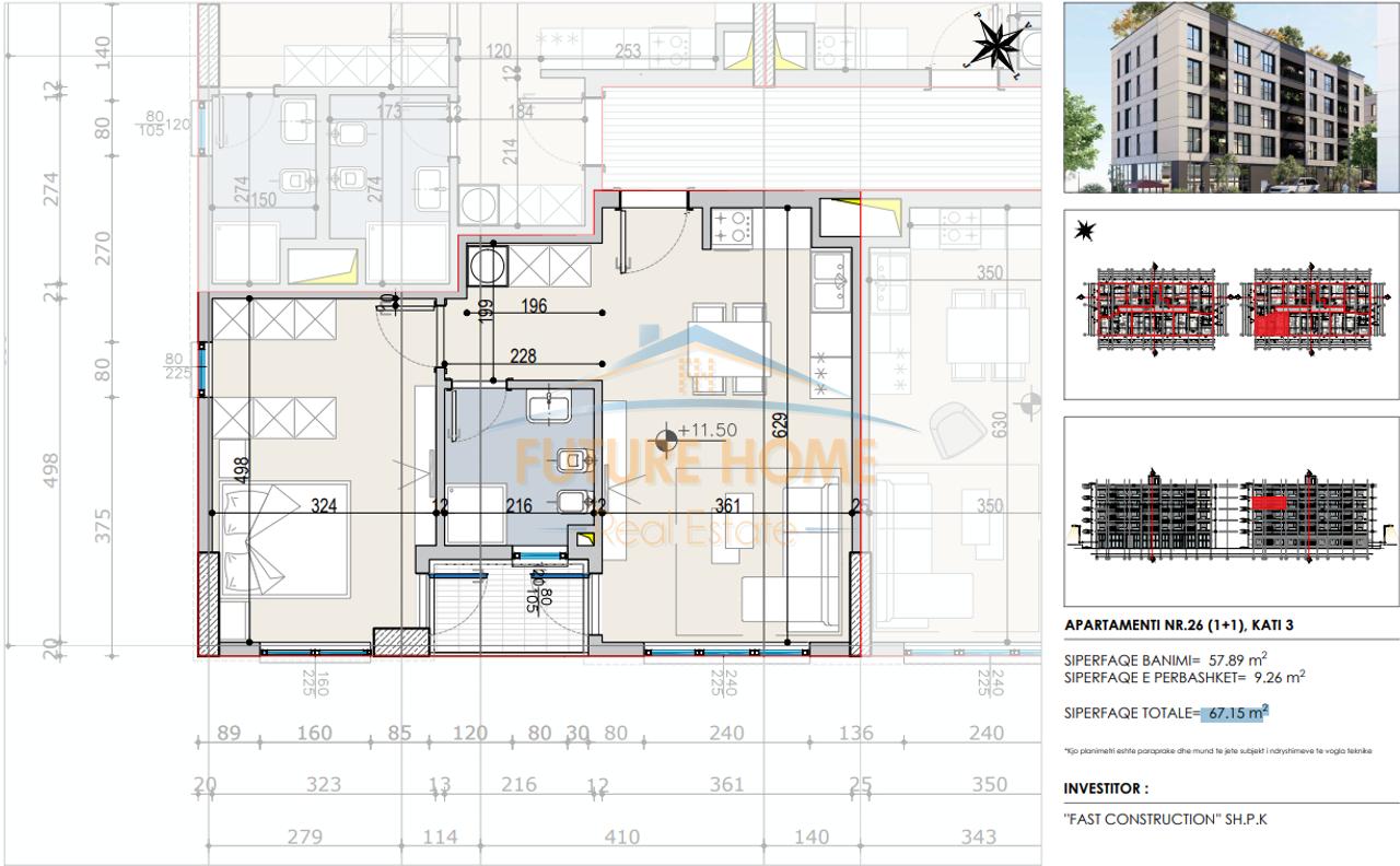 Shitet, Apartament 1+1, Fast Residence, Paskuqan, Tiranë