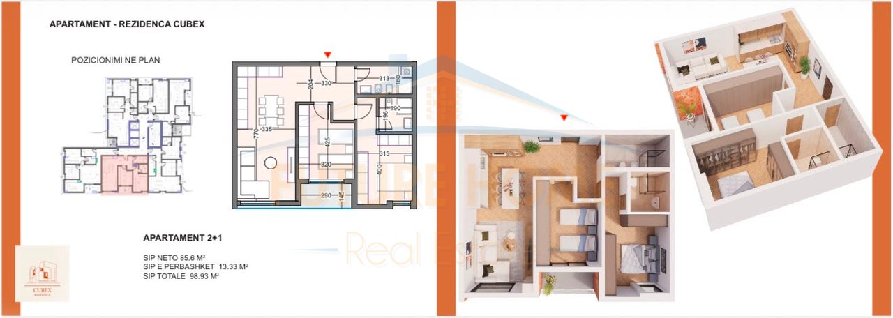 Apartment 2+1 for sale,Cubex Residence,Kavaja Street