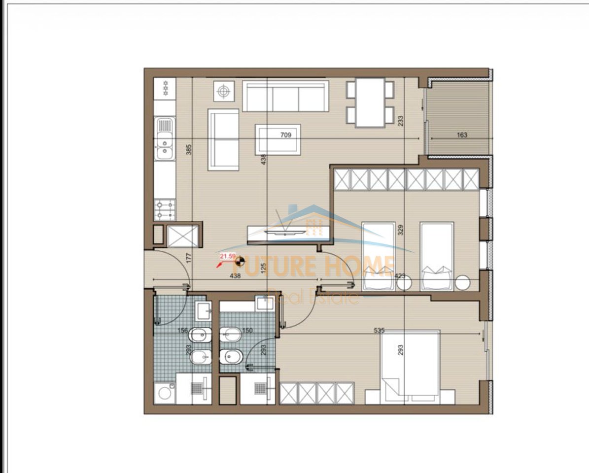 In vendita, Appartamento 2+1, Riviera Residence, Kamëz.