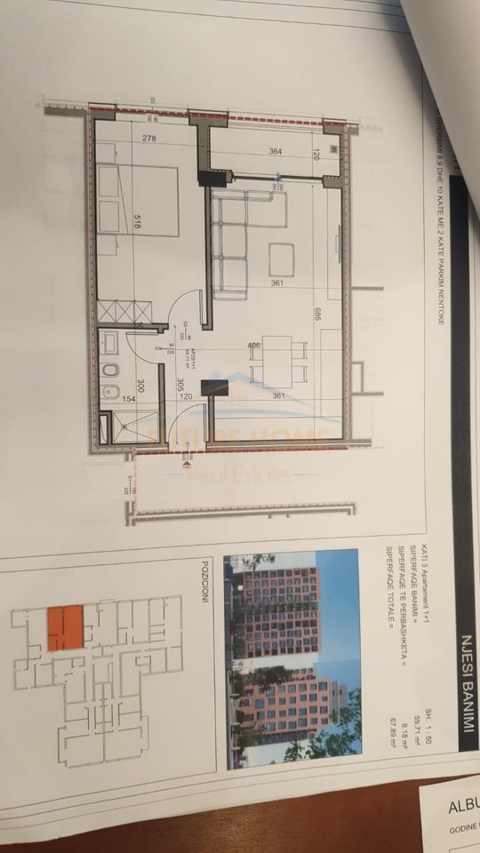 Shitje, Apartament 1+1 Pazari i Ri