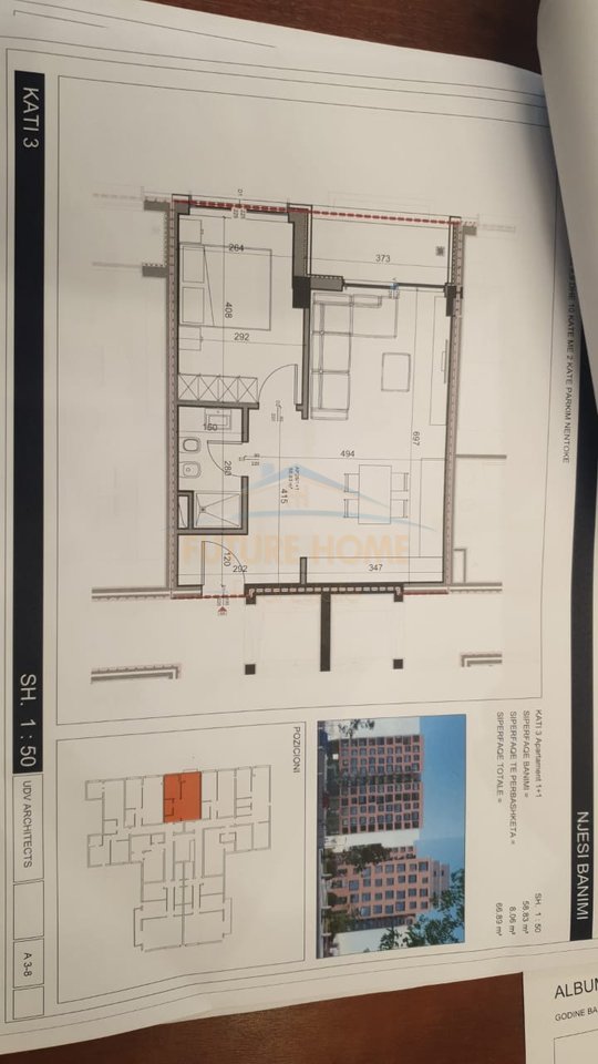 Shitje, Apartament 1+1 Pazari i Ri