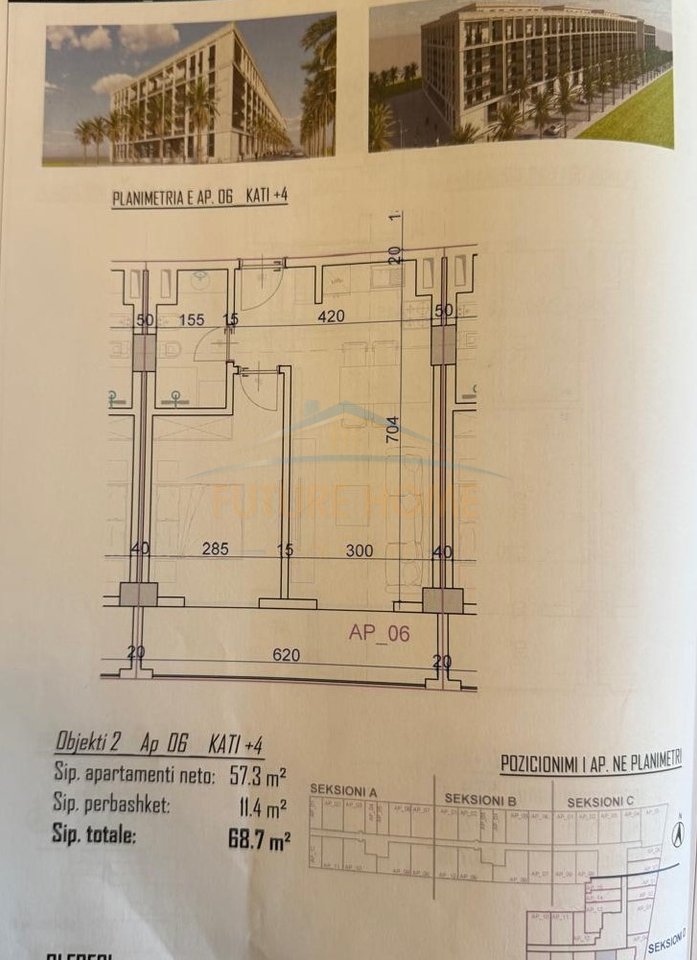 Shitet, Apartament 1+1 ,Rezidenca"Bonita", Golem, Kavajë