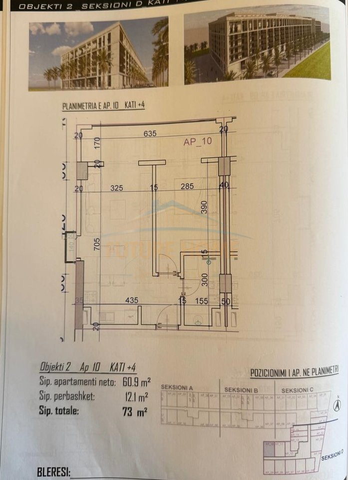 Shitet, Apartament 1+1 ,Rezidenca"Bonita", Golem, Kavajë