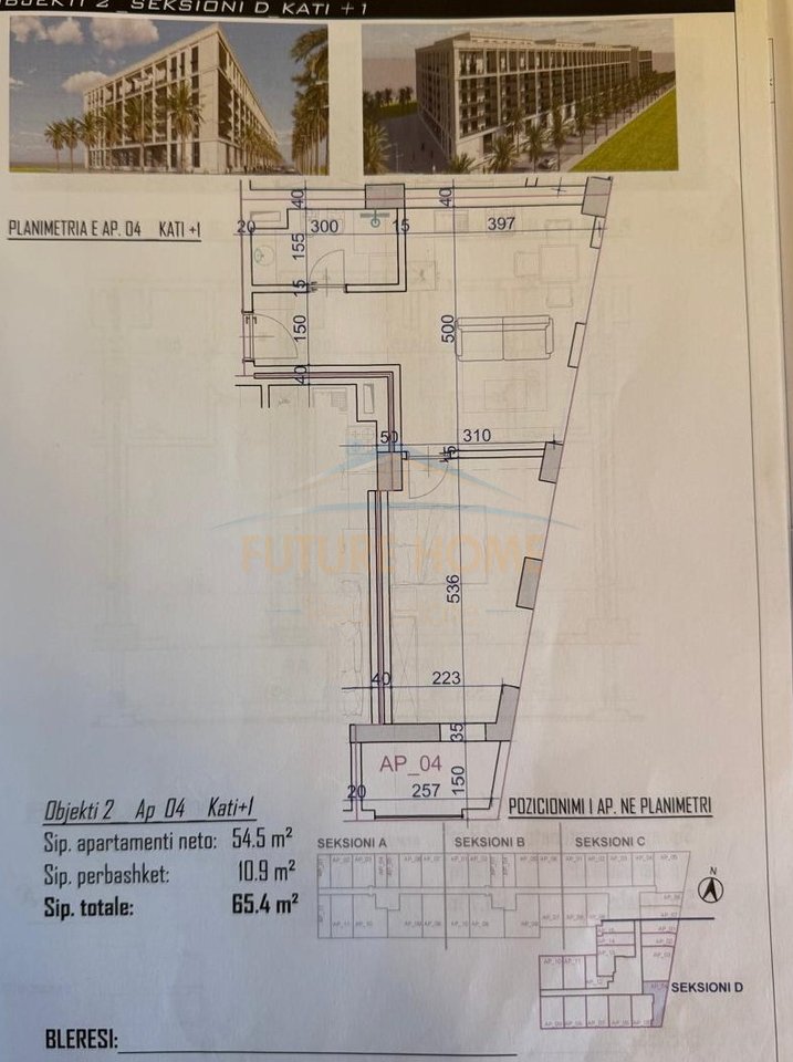 Shitet, Apartament 1+1 ,Rezidenca"Bonita", Golem, Kavajë