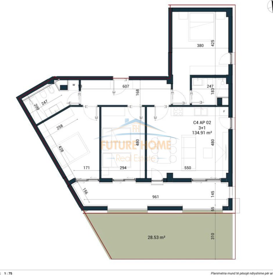 Shitet, Apartament 3+1+2, Sun Palasë  Residence