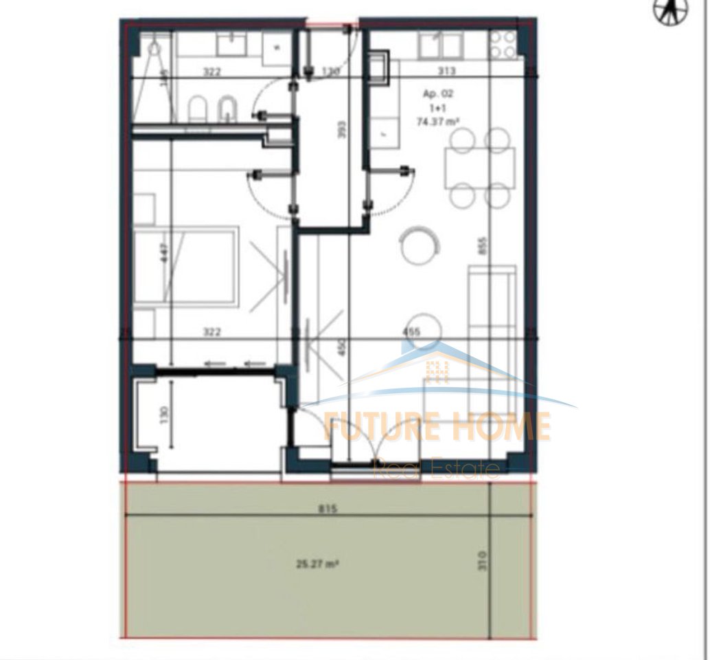 Shitet, Apartament 1+1, Sun Palasë  Residence