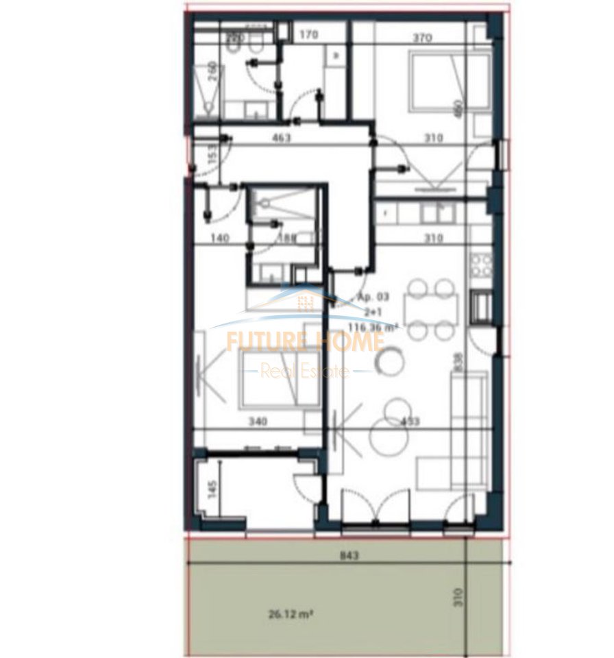 Shitet, Apartament 2+1, Sun Palasë  Residence