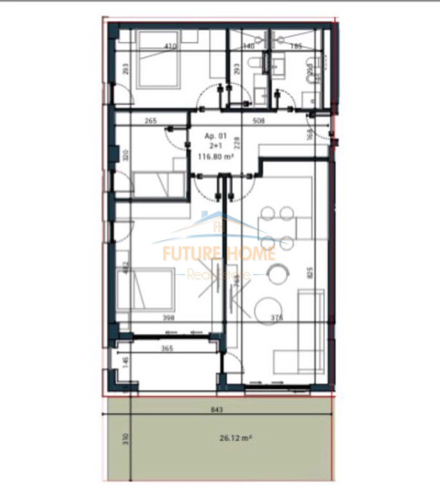 Shitet, Apartament 3+1+2, Sun Palasë  Residence