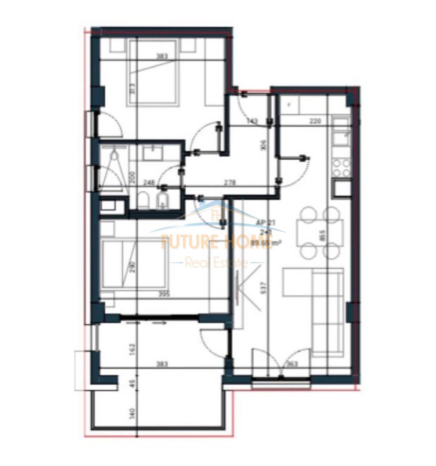 Shitet, Apartament 2+1, Sun Palasë  Residence