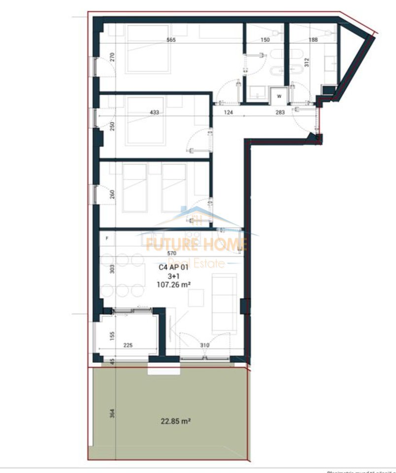 Shitet, Apartament 3+1+2, Sun Palasë  Residence
