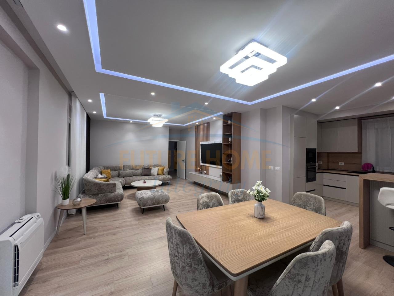 For rent, 3+1+2+2 apartment with parking spaces, Red School, Tirana.