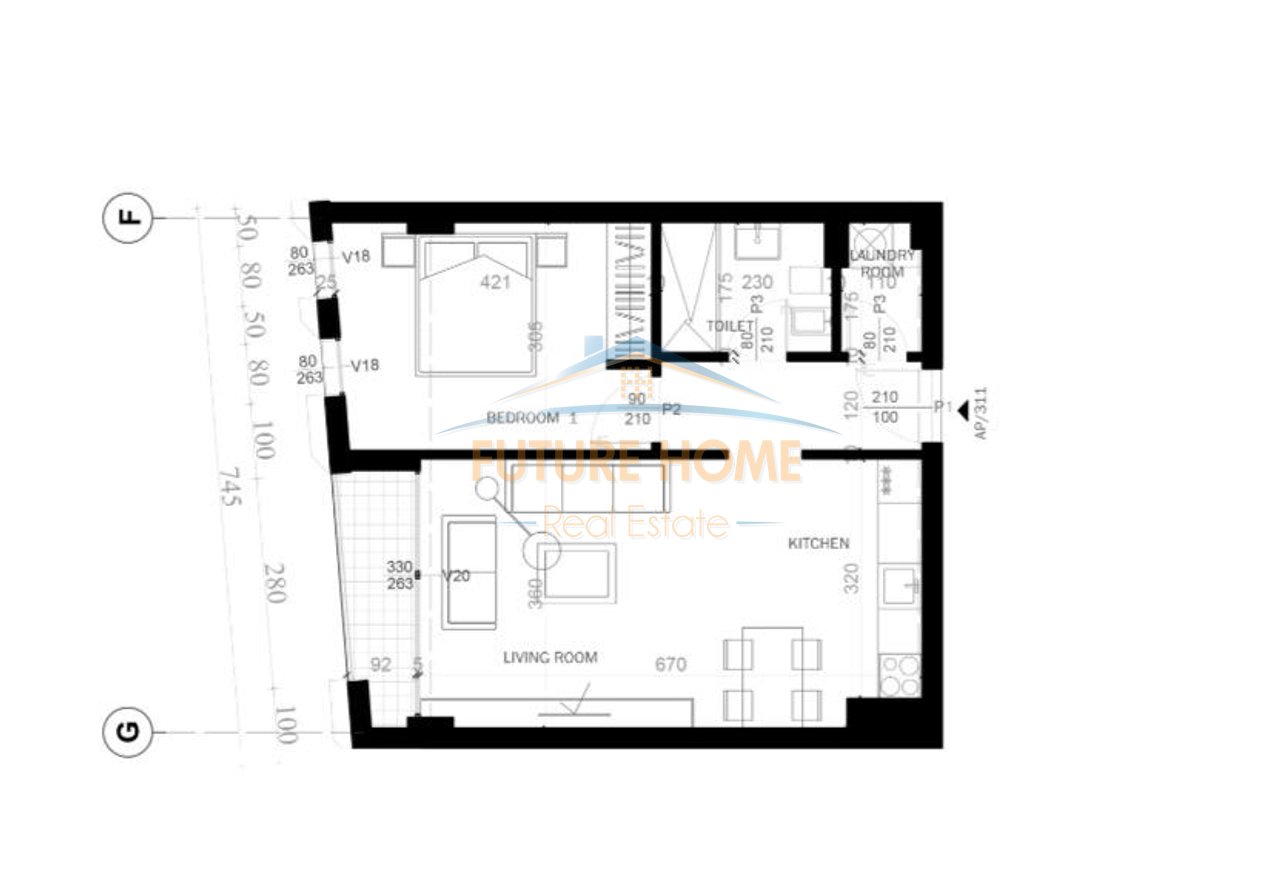 For sale, 1+1 Apartment, Sauk "Grow Green", Tirana.
