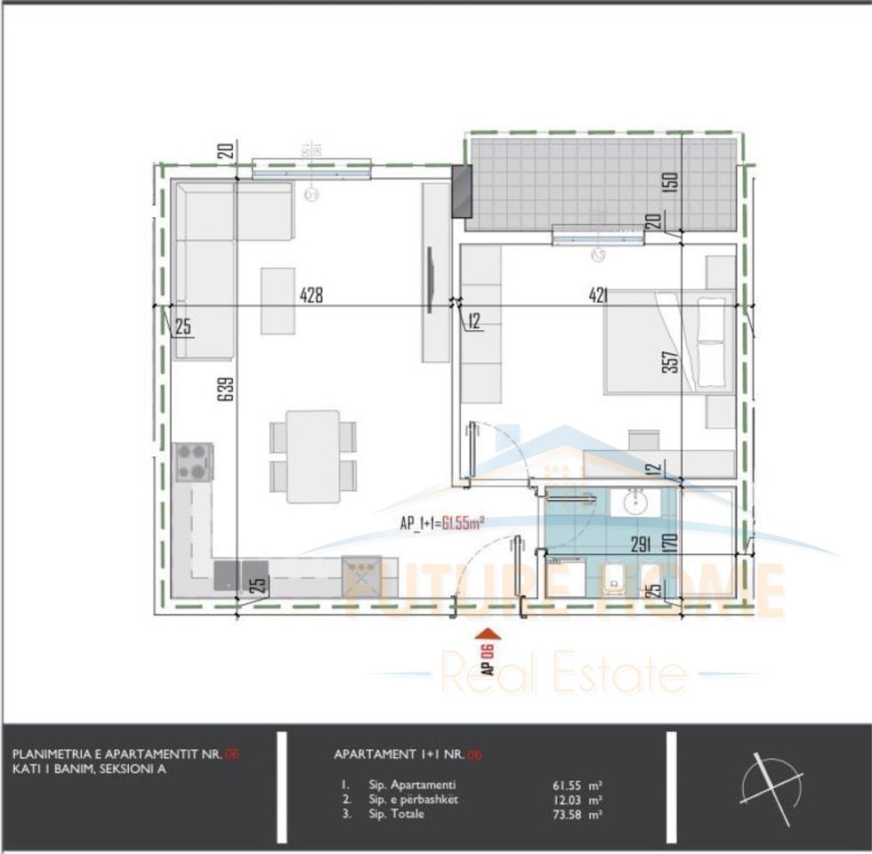 Shitet, Apartament 1+1, La VIOLA Residence, Paskuqan