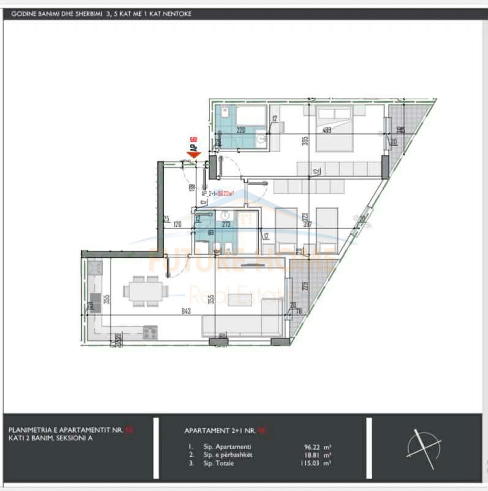 Shitet, Apartament 2+1+2, La VIOLA Residence, Paskuqan