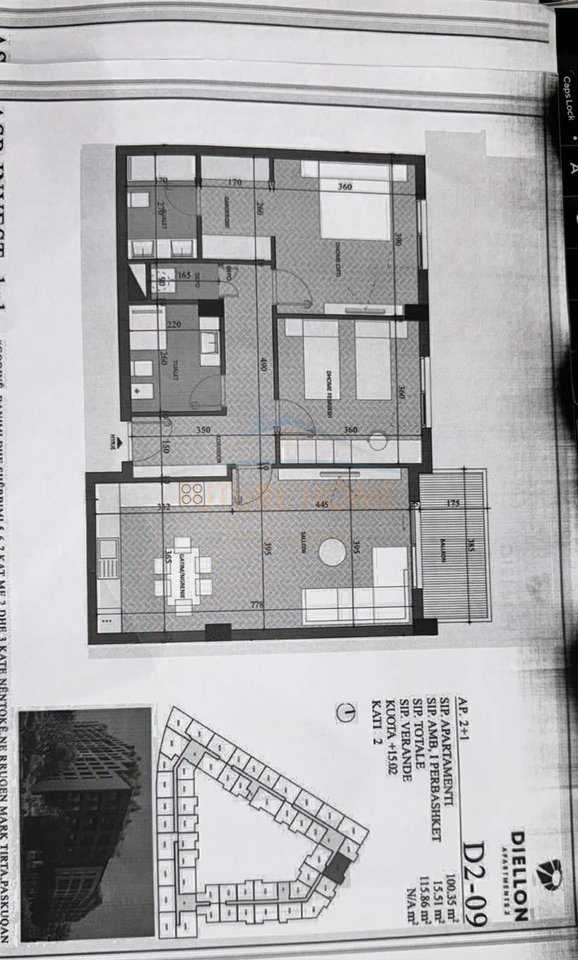 Apartment 2+1+2 for sale, "Diellon" Complex, Paskuqan, Tirana