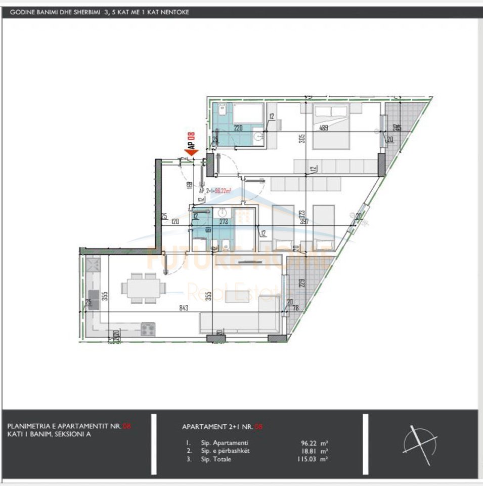 Shitet, Apartament 2+1+2, La VIOLA Residence, Paskuqan