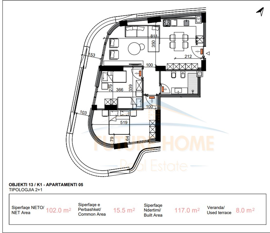Shitet, Apartament 2+1, Centaurea Residence, Liqeni i Thatë