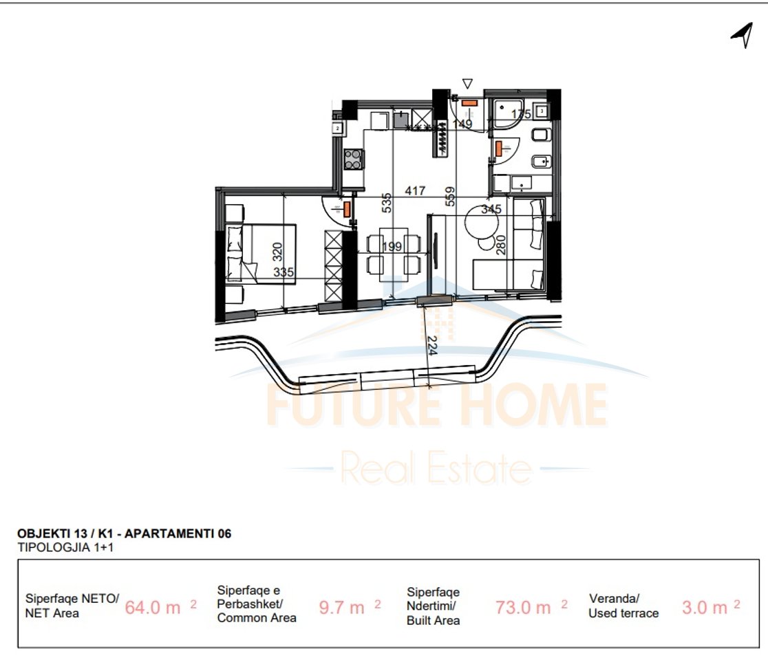 Shitet, Apartament 1+1, Centaurea Residence, Liqeni i Thatë