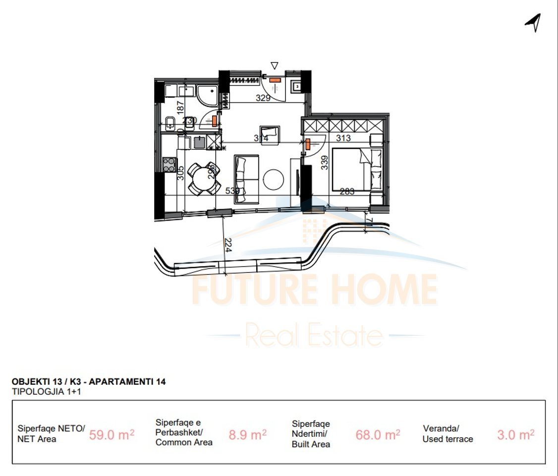 For sale, Apartment 1+1, Centaurea Residence, Dry Lake