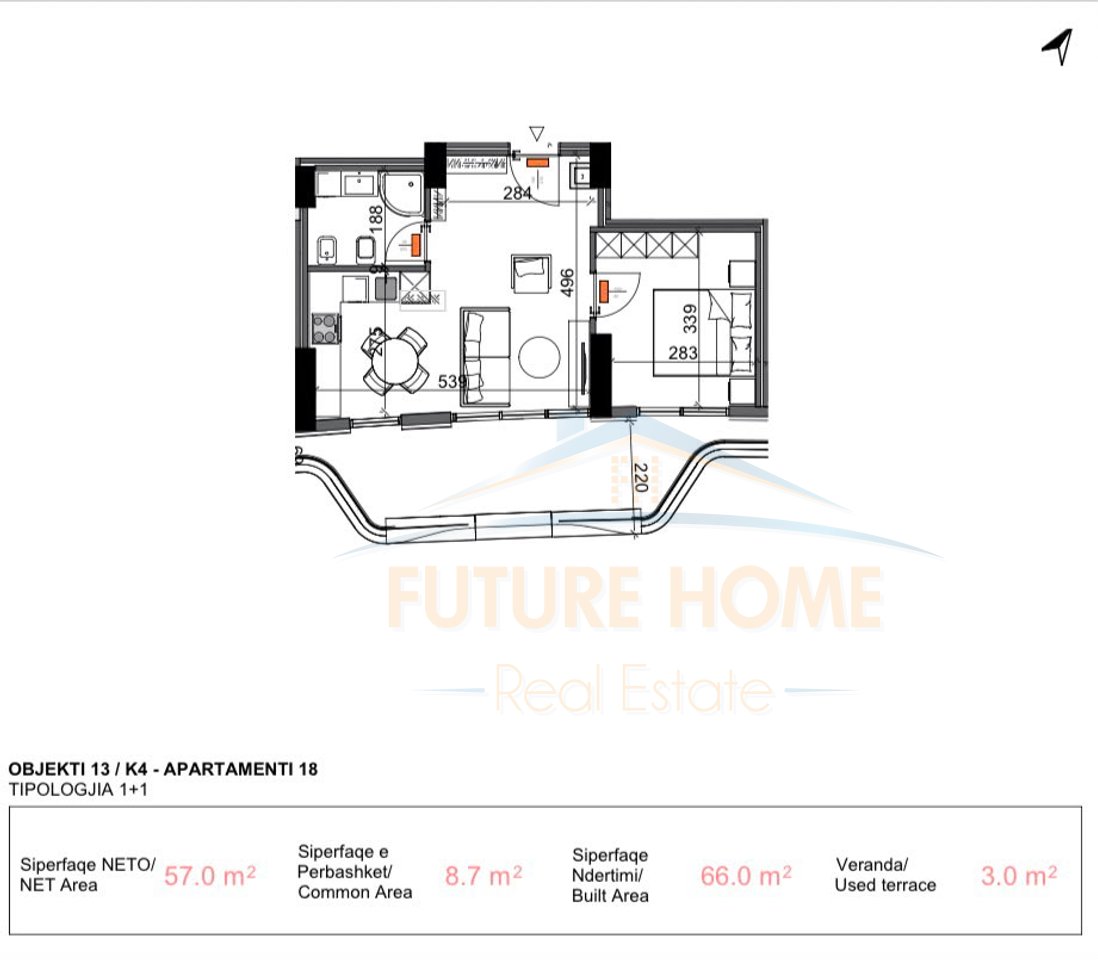 Shitet, Apartament 1+1, Centaurea Residence, Liqeni i Thatë