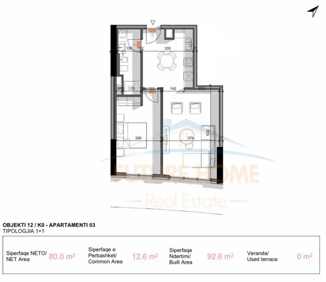Shitet, Apartament 1+1, Centaurea Residence, Liqeni i Thatë