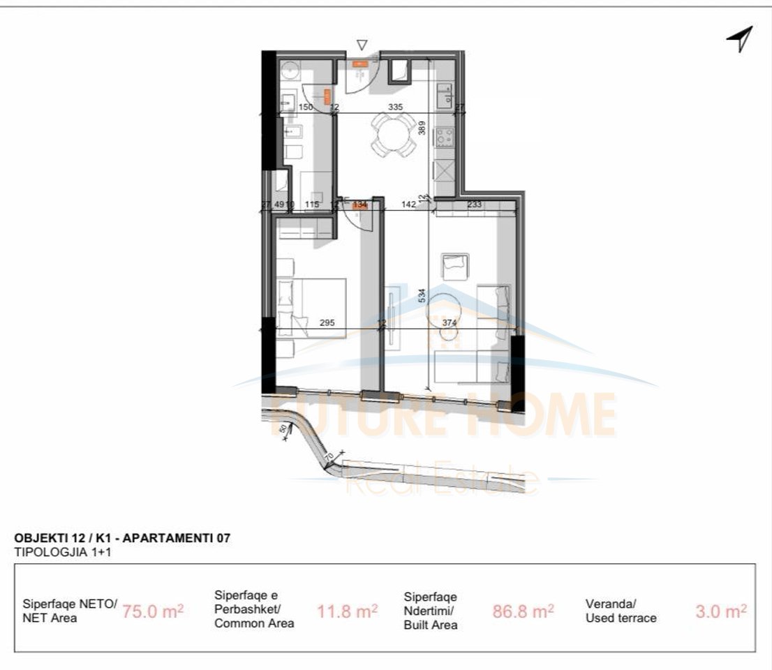 Shitet, Apartament 1+1, Centaurea Residence, Liqeni i Thatë