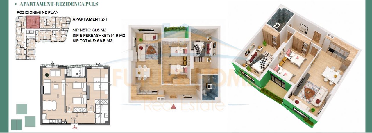 Shitet, Apartament, 2+1, Rezidenca Puls, Rruga e Dibres