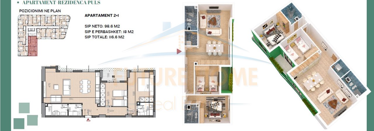 Shitet, Apartament, 3+1, Rezidenca Puls, Rruga e Dibres