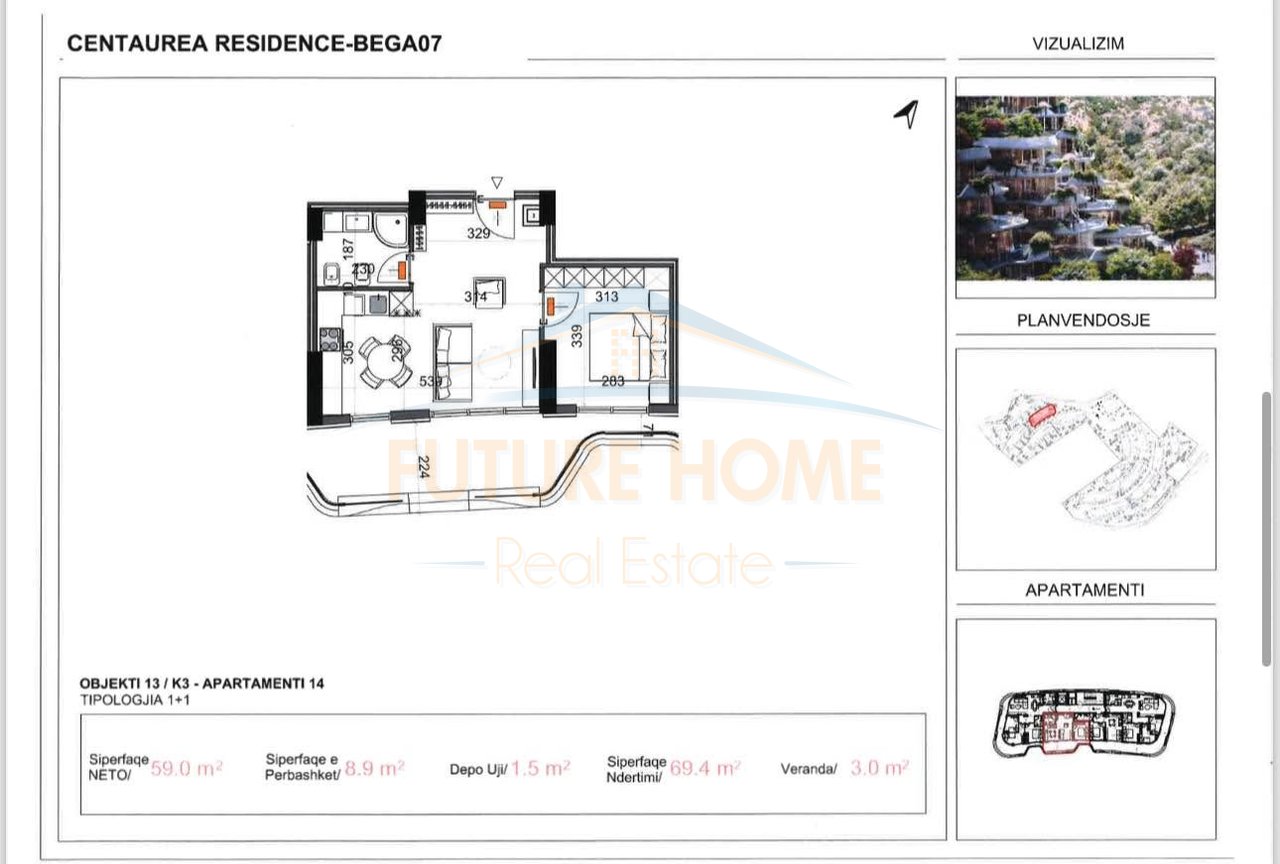 In vendita, Appartamento 1+1, Centaurea Residence, Lago Asciutto