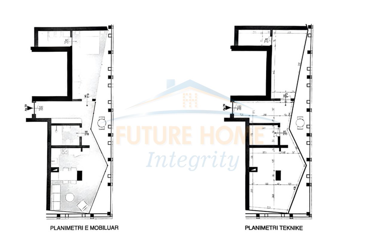 For sale, apartment 1+1+2 bathrooms, Mara Palace, Tirana.