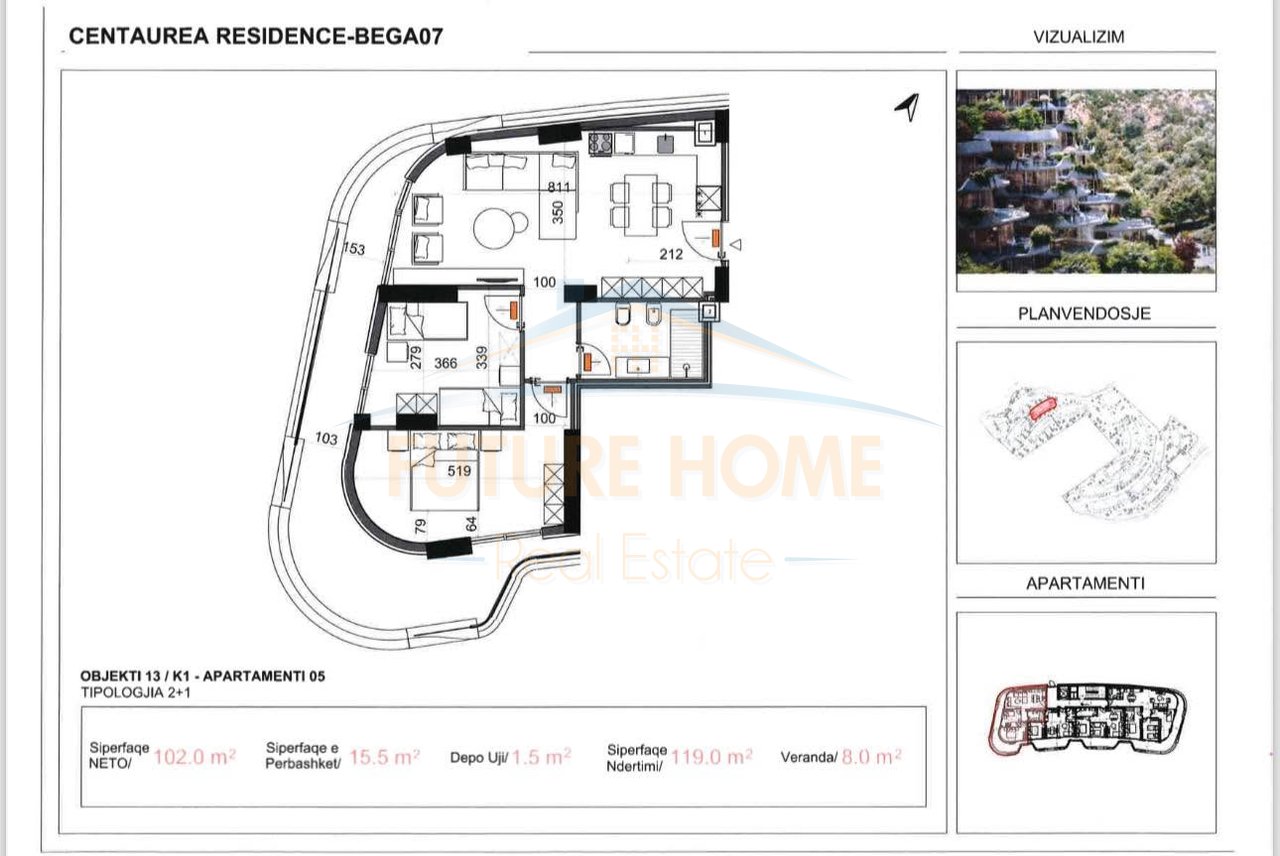In vendita, Appartamento 2+1, Centaurea Residence, Lago Secco