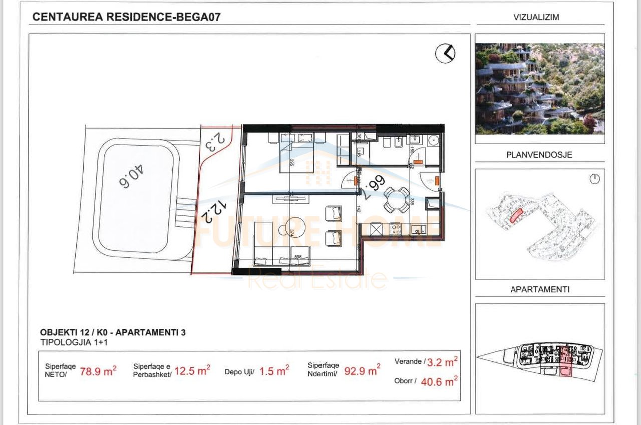 For sale, Apartment 1+1, Centaurea Residence, Dry Lake