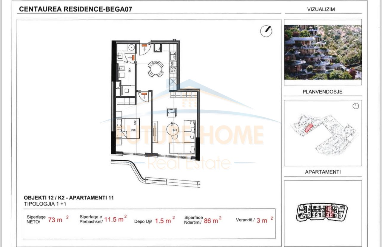 For sale, Apartment 1+1, Centaurea Residence, Dry Lake